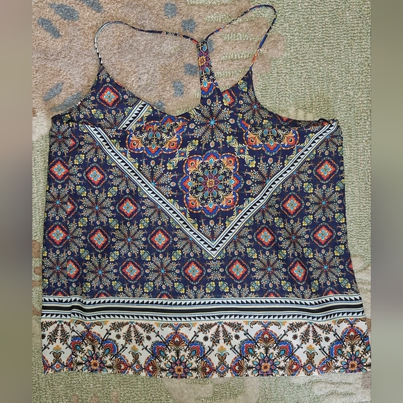 Boho Floral Print Racerback Tank - Picture 3 of 7